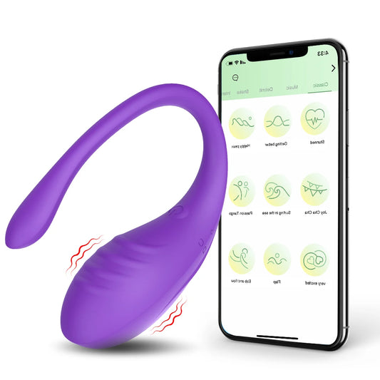 🟣 PlayFlush™ Violet Vibe – Œuf Vibrant Connecté, Rechargeable et Étanche