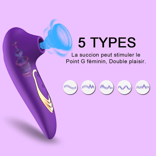 Le Dolphine avec 5 modes de stimulation air pulsé purple