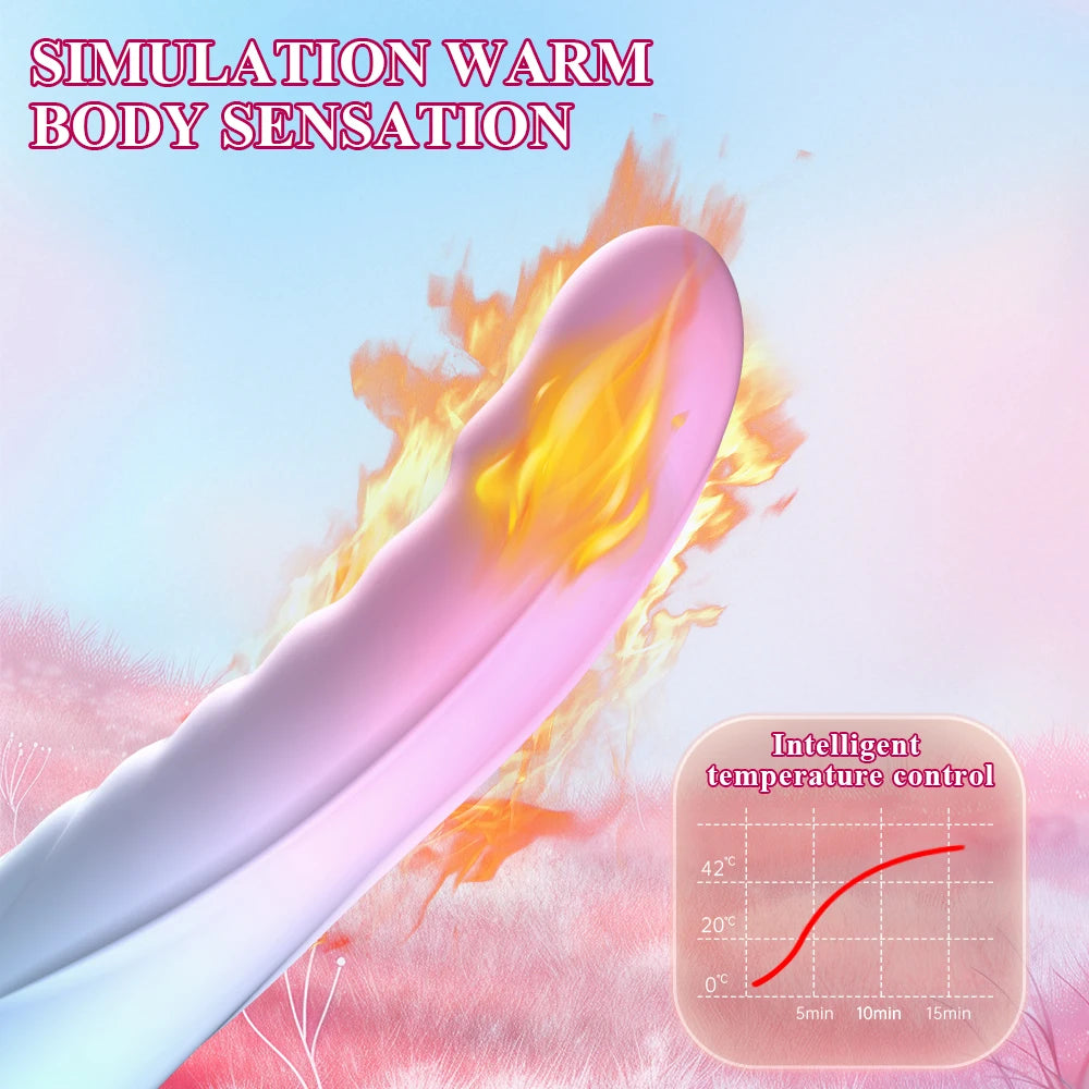 🪄🌈Magic Wand Play Chauffant – Vibromasseur Double Extrémité Point G & Clitoridien